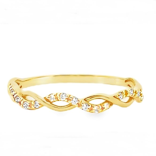 K18 ツイストデザインダイヤリング 0.08CT　RADR-6903DI-Y 188-120