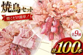 焼き鳥 冷凍 宮崎県産 焼鳥 100本 バラエティセット [TRINITY 宮崎県 日向市 452061316] 生 鶏肉 やきとり セット おつまみ 晩酌