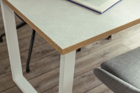 【東馬家具】ツキミ 160DT WH【ダイニングテーブル デスク キッチンテーブル オフィスデスク シンプル 国産 耐久性 耐水性 ふるさと納税】(H060674)