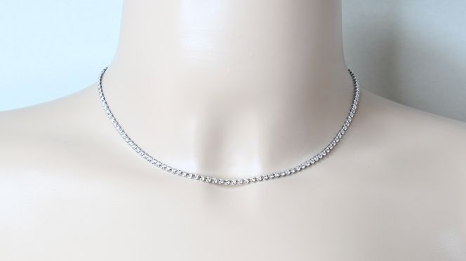 プラチナダイヤモンドテニスネックレス　ダイヤモンド3カラット　１３７pc　40ｃｍ FNP-13 250-013
