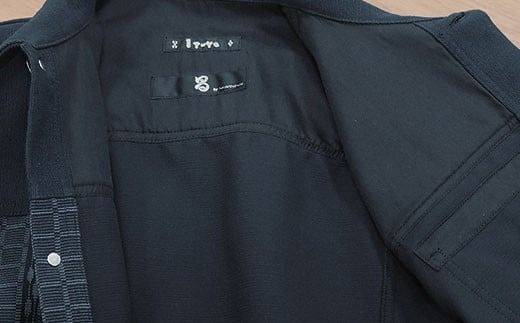 みんさー織 総手織りブルゾン（楕円ヒチガーラ ブラック）LLサイズ AZ-58 -1