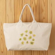 ［着る山菜］ふきのとうトラベルトート ナチュラル ファッション かばん トートバッグ 手提げ キャンバス ファスナー付き 大きめ 大容量 