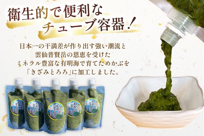 AJ658 めかぶ 有明海産 無添加めかぶとろろ 250g×10パック 定期便 3回 毎月 [ きざみめかぶ とろろ わかめ 海藻 無添加 冷凍 小分け チューブ ご飯のお供 中田水産 長崎県 島原市 ]