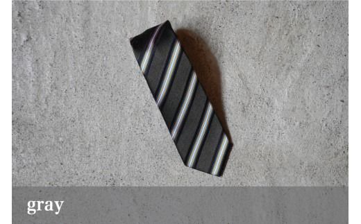 【Hadashin】トップ糸ネクタイストライプ (ワイン・パープル・グレー) ネクタイ シルクネクタイ プレゼント フォーマルネクタイ ビジネスネクタイ 山梨 富士吉田