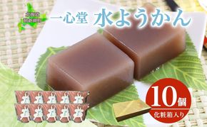 水ようかん 10個 化粧箱入り 7月初旬よりお届け ようかん 和菓子 菓子 羊羹 北海道産 小豆 スイーツ 夏 おやつ お中元 お供え 贈答 お取り寄せ 送料無料 常温 一心堂 先行予約 北海道 洞爺湖町