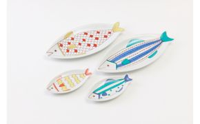 ハレクタニ　サカナ皿・小ザカナ皿セット（YE・BL） 172111_CY7006