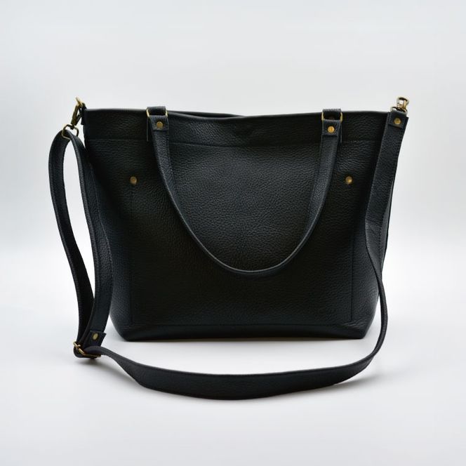 益子の革工房maharoの2wayトートバッグ　ブラック｜栃木県 益子町 ふるさと納税 2wayトートバッグ 牛革 手作り（AX134）