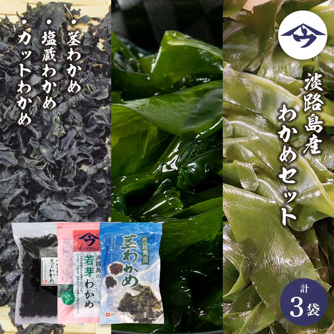 淡路島産 わかめセット（茎、塩蔵、乾燥）各1袋
