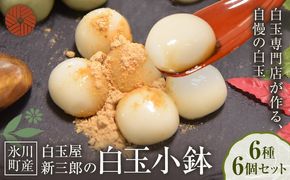「白玉屋新三郎」の白玉小鉢 6種 6個セット 熊本県氷川町産《30日以内に出荷予定(土日祝除く)》熊本県 氷川町 もち米 餅米 白玉 お菓子 和菓子 きな粉 黒みつ みたらし 胡麻みつ 抹茶みつ つぶあん お取り寄せ スイーツ デザート---hkw_sts_2_6p---