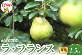 【2026年産】 ラ・フランス 1.5kg（4-7玉） 秀品 山形県 東根市 千笑花夢提供 hi082-019-r8