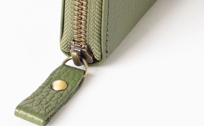 豊岡工房 牛革 ラウンド長財布（4379）オリーブ / 長財布 ユニセックス 柔らかい シュリンク牛革 大きく開く 中が見やすい メンズ レディース 財布 さいふ サイフ 国産 日本製 小田清株式会社
