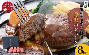 黒毛和牛とあぐー豚の贅沢ハンバーグ　8個入り