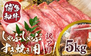 訳あり 博多和牛 しゃぶしゃぶ すき焼き 500g 10p 計5kg [MEAT PLUS 福岡県 宇美町 um40azp010022] 牛肉 肉 肩ロース 肩バラ モモ肉 バラ肉 和牛 牛しゃぶ 牛すき