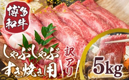 訳あり 博多和牛 しゃぶしゃぶ すき焼き 500g 10p 計5kg [MEAT PLUS 福岡県 宇美町 um40azp010022] 牛肉 肉 肩ロース 肩バラ モモ肉 バラ肉 和牛 牛しゃぶ 牛すき