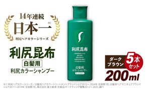 【 5本入 】 利尻 カラー シャンプー ダーク ブラウン 糸島 / 株式会社ピュール [AZA027] 白髪ケア 美容