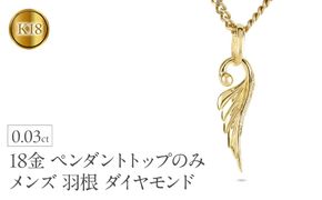 ネックレス 18金 18k メンズ フェザー 羽根 喜平用 ダイヤモンド ペンダントトップ 大ぶり 羽 イエローゴールドK18 ゴールド シンプル ジュエリー 普段 使い 190523100dym-e SWAA334-gd
