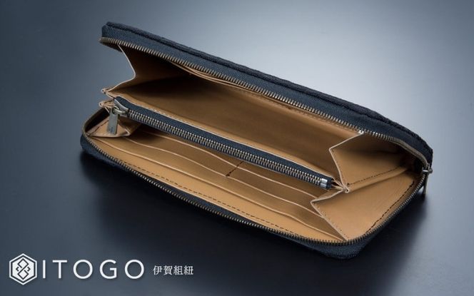 伝統的工芸品 伊賀組紐 長財布歌舞伎：墨黒 itog0006