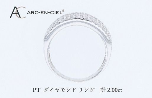 J070 ARC-EN-CIEL PTダイヤリング（計 2.0ct）