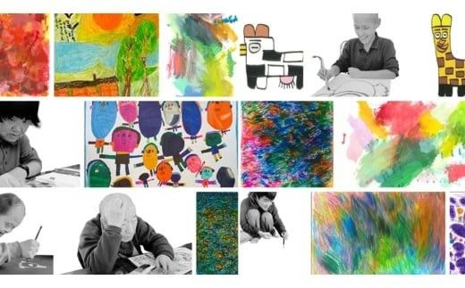 アート シャツ 【選べるサイズ S/M/L】  シャツ 洋服 障がい者アート 総柄 ファッション 征峯会 [AU026ci00]