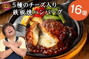 【A6-029】5種のチーズ入り鉄板焼ハンバーグ(デミグラスソース)16個