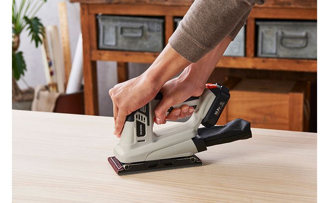 充電式オービタルサンダ10.8V JSD919TC サンドベージュ サンダー アイリスオーヤマ 充電式 10.8V 工具 やすり 研磨 電動サンダー Type-C充電 バッテリー サンドペーパー付 コードレス DIY 電動工具