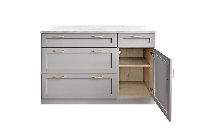 ビルネ 120 カウンター GY【グレー 完成品 大理石調 真鍮 高級感 おしゃれ】(H062375)