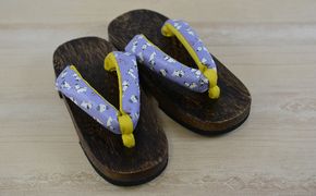 雪丸下駄 子ども用 ブルー 