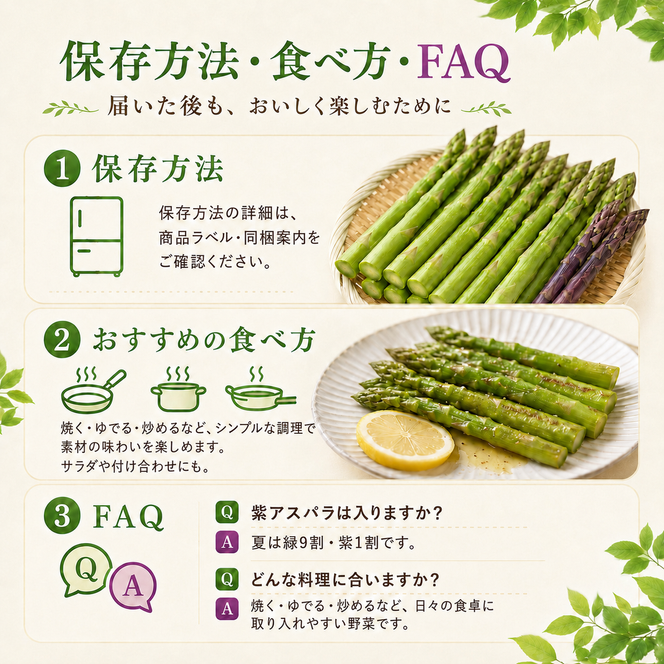 夏限定 ひとめぼれアスパラガス 3kg グリーン パープル ミックス 産地直送 農家直送 夏野菜 朝採れ 新鮮 旬 アスパラ シャキシャキ サラダ バーベキュー BBQ お弁当 肉巻き おすそ分け ファミリー 大容量 ギフト 送料無料
