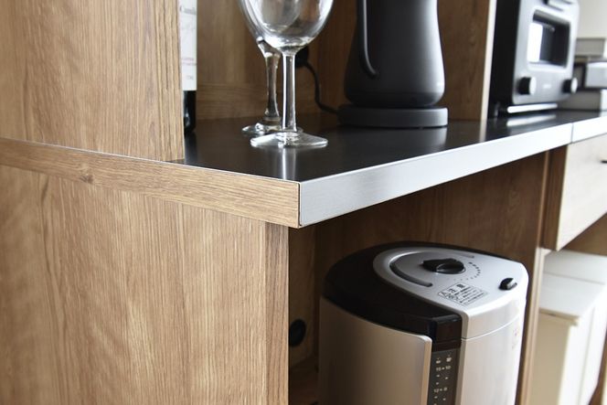 グラーデ 60 レンジボード ミドル BR【ブラウン 完成品 特殊鋼板 ミドルタイプ 家電収納 省スペース 耐熱】(H062345)