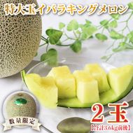 【2026年5月より順次発送】特大玉イバラキングメロン 2玉｜メロン イバラキングメロン フルーツ 果物 くだもの 特大 先行予約 茨城県 行方市(BW-15-1)