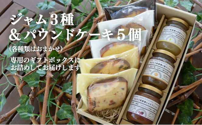 【2026年9月以降順次発送】果樹園から届く果実ジャム3種&パウンドケーキ5個 (岡山県産) 【KF-K007-03】