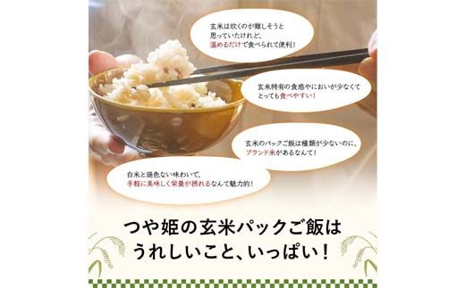 FYN6-149 山形県産 特別栽培米使用 山形つや姫 玄米ごはん パックご飯 12個セット つや姫 玄米 パックライス パック ごはん ライス こめ 米 簡単 手軽 時短 保存食 備蓄 山形県 西川町 月山