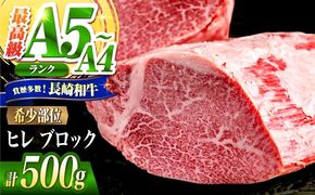 ヒレ ブロック肉 長崎和牛 500g / A4 A5 ぶろっく肉 ヒレ 赤身 フィレ 国産 和牛 牛肉 / 南島原市 / 肉のくまもと屋株式会社[SHD051]