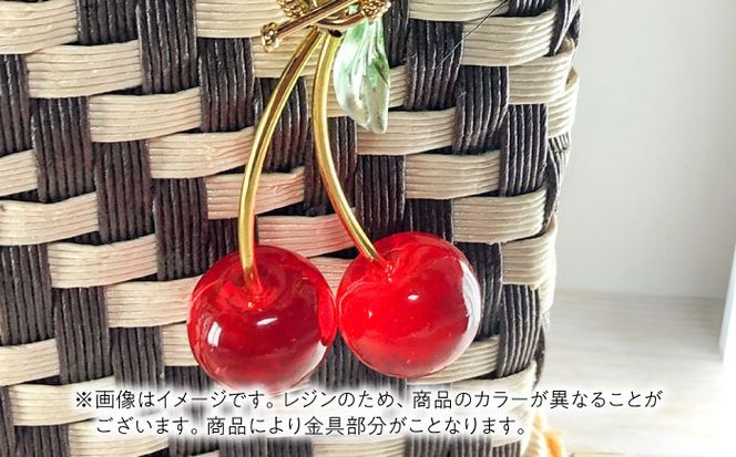 さくらんぼ バッグチャーム レッド アクセサリー ハンドメイド レジン 愛西市 / Momo’s 工房[AECR025]