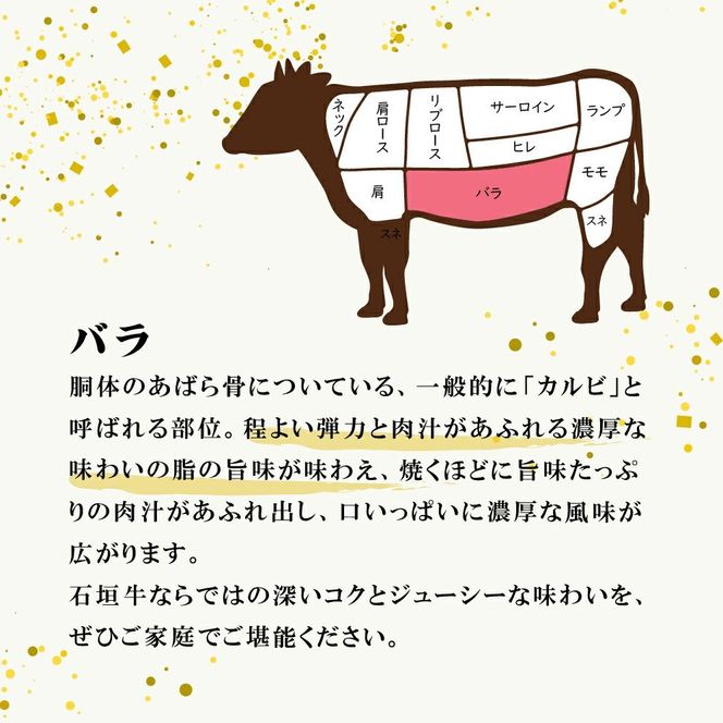 石垣牛 特選 バラ (カルビ) 焼肉 400g E-42