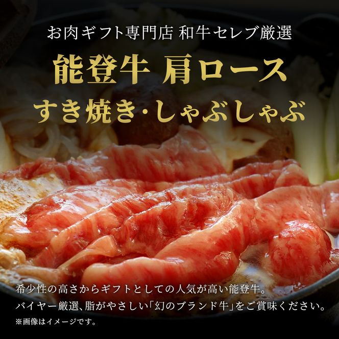 肉【和牛セレブ】能登牛 牛肩ロース すき焼き・しゃぶしゃぶ 300g 肩ロース 黒毛和牛 霜降り ギフト 石川県 能美市 172111_DB016