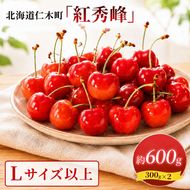 2027年発送 北海道 仁木町産 さくらんぼ 紅秀峰 600g(300g×2パック) Lサイズ以上 旬 桜桃 産地直送 サクランボ チェリー フルーツ 果物 果物類 仁木町 仁木 [松山商店]