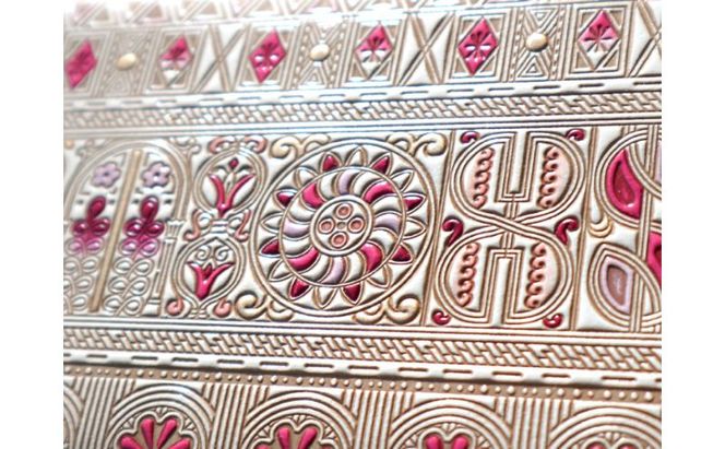 【文庫屋大関】パーソナルホルダー　アポロン＜ピンク＞【皮革工芸品】 民芸品 雑貨 日用品 文房具 革小物 牛革 ファイル ケース 