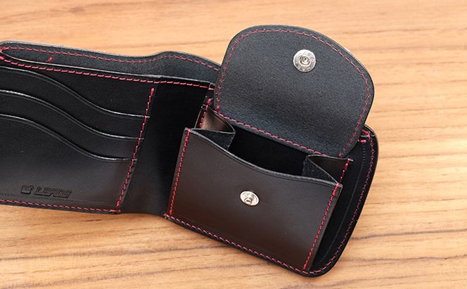 牛革ハーフウォレット（二つ折り財布）ブラック