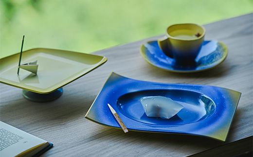 iroikoi 波形置皿 旅人の灯り 工芸品 食器 皿 山中漆器 F6P-3333