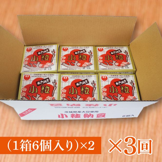 【3ヶ月定期便】水戸納豆 小粒 12個(1箱6個入り×2)｜納豆 水戸納豆 定期便 小粒 小粒納豆 茨城県 行方市(BD-3)