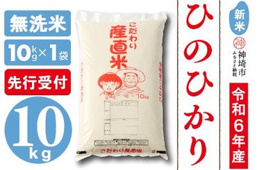 【令和6年産 新米先行受付】ひのひかり 無洗米 10kg【おいしい 国産 ブランド 白米 佐賀県 神埼市】(H061235)