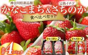 神奈川県新品種「かなこまち＆さちのか」食べ比べセット　完熟イチゴ　苺　4パック入り 142069_CP007
