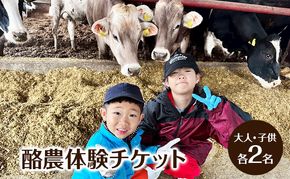 酪農体験チケット 大人・子供 各2名 【 体験チケット 酪農 北海道 幕別町 牛 搾乳 牧場 自然 】