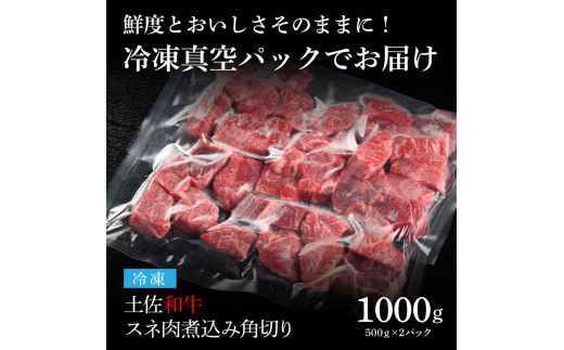 【CF-R7hbk】TKA217　天下味 エイジング工法 熟成肉 土佐和牛 特選スネ肉 煮込み角切り 500g×2 合計1kg エイジングビーフ スネ肉 国産 肉 牛肉 和牛 人気 老舗焼肉店 冷凍 新鮮 真空パック 高級 お祝い 高知 高知県 芸西村 故郷納税 19000円 返礼品 贈り物 贈答 ギフト