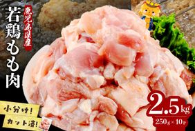 小分けで便利！鹿児島県産若鶏もも肉切身 計2.5kg(250g×10P) a2-124