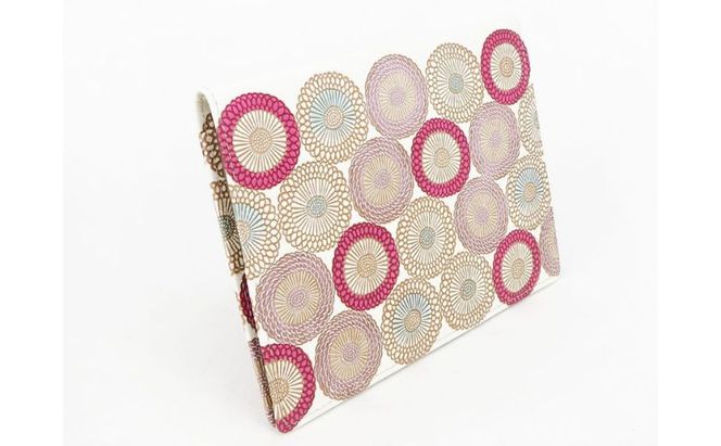 【文庫屋大関】パーソナルホルダー　笠菊＜桃花＞【皮革工芸品】 民芸品 雑貨 日用品 ファイル 多用途 牛革 