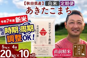 ※令和7年産 新米※《定期便10ヶ月》秋田県産 あきたこまち 20kg【白米】(5kg小分け袋) 2025年産 お届け時期選べる お届け周期調整可能 隔月に調整OK お米 すずき農産|szap-10810