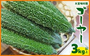 大宜味村産　ゴーヤー3kg以上 沖縄 大宜味村 ゴーヤー ごーや 栄養価 ご当地 人気 ふるさと納税 送料無料 常温 食べ物 野菜 やさい 食物繊維 沖縄料理 おかず アレンジ料理 食品 3キロ サラダ