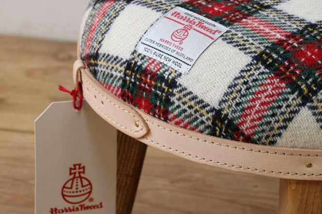 まぁるいスツール【イタリアンチェック】 子供 椅子イスキッズ HARRIS TWEED（ハリスツイード）家具  Z111VC04